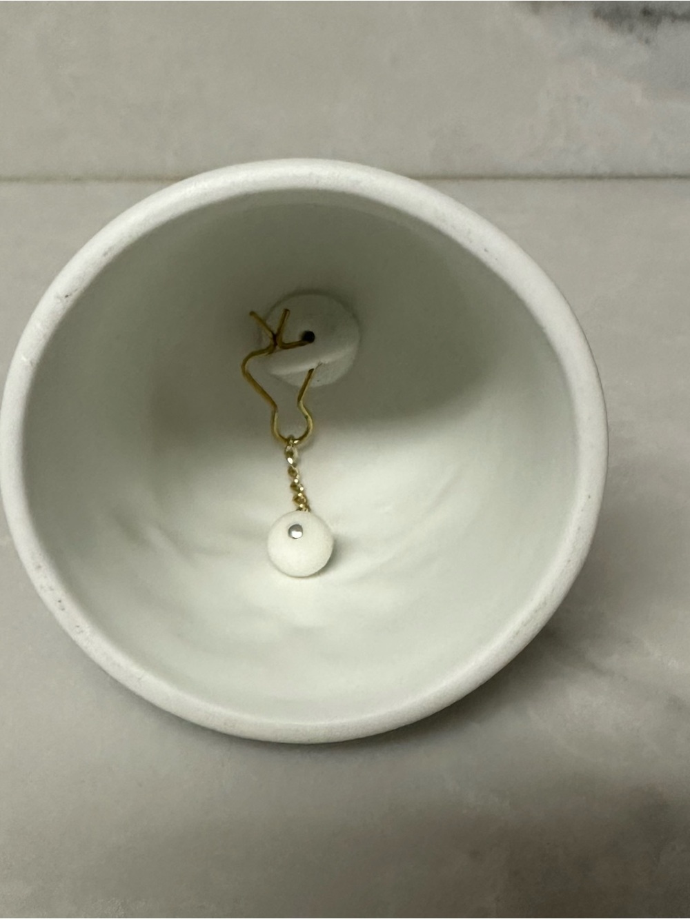 vintage bisque porcelain hummingbird dinner bell - Picture 3 of 6